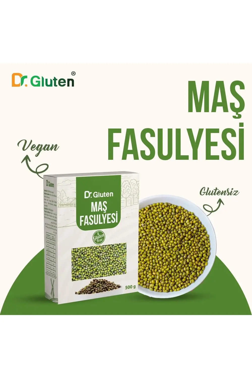 Dr.Gluten Glutensiz Maş Fasulyesi 500 Gr Gluten Free Vegan
