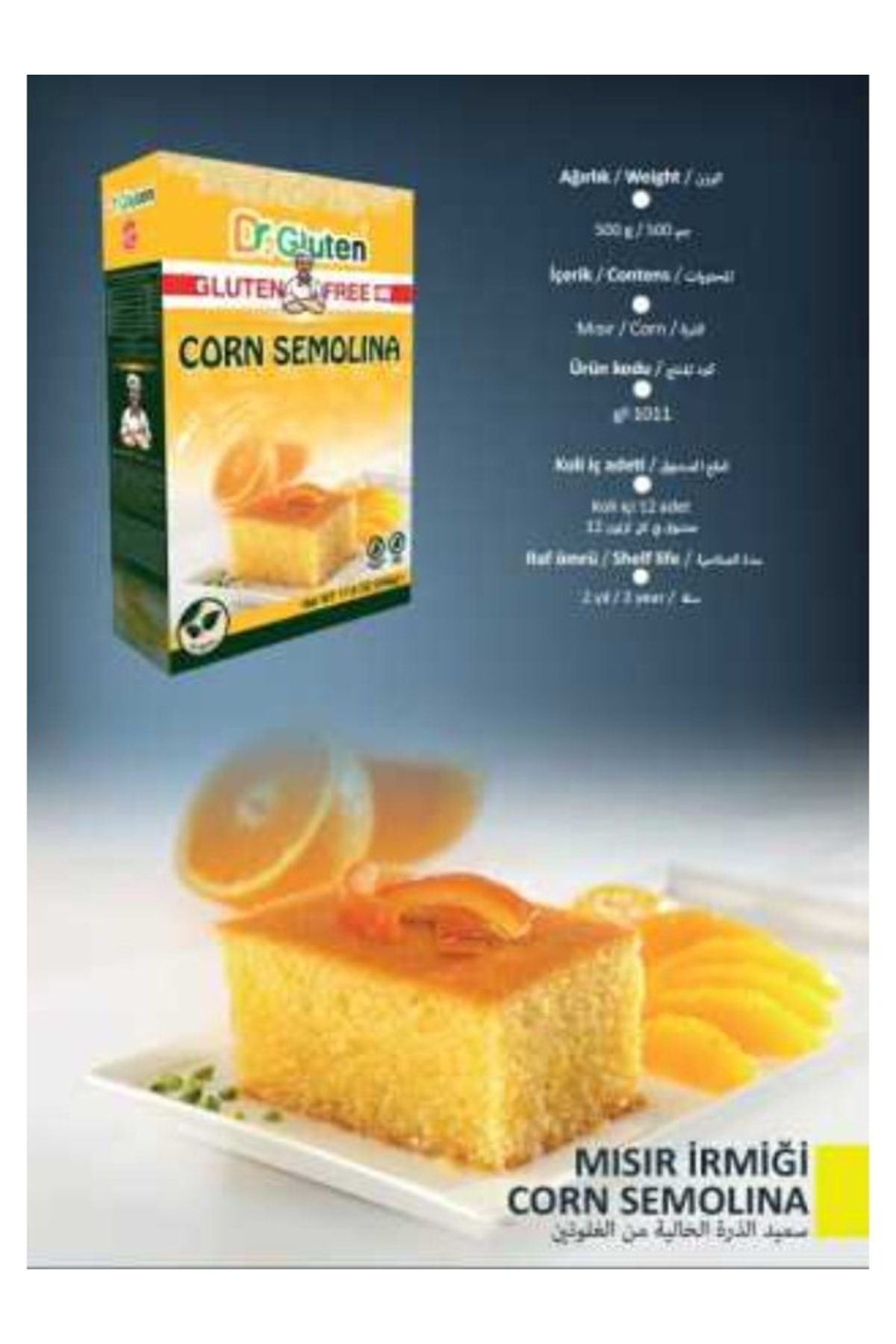 Glutensiz Mısır Irmiği 500 G ( Vegan - Laktozsuz - Yumurtasız )