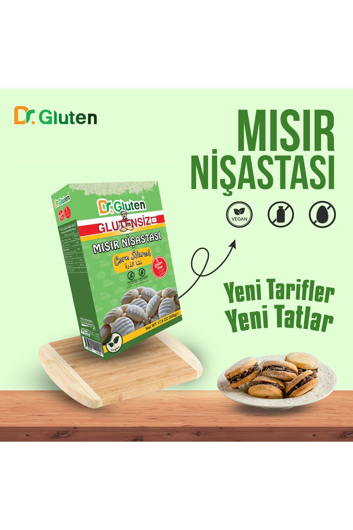 Glutensiz Mısır Nişaştası 500 Gr Corn Starch Laktozsuz Yumurtasız
