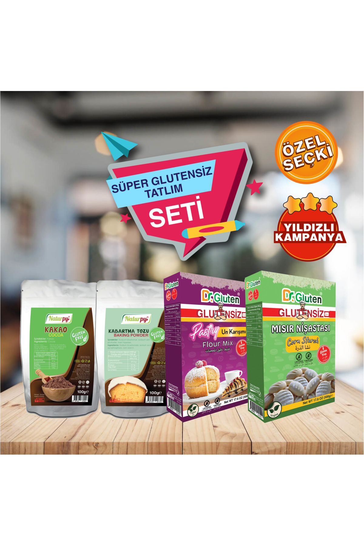 Glutensiz Tatlım Seti (glutensiz Kakao, Kabartma Tozu, Kek Unu, M