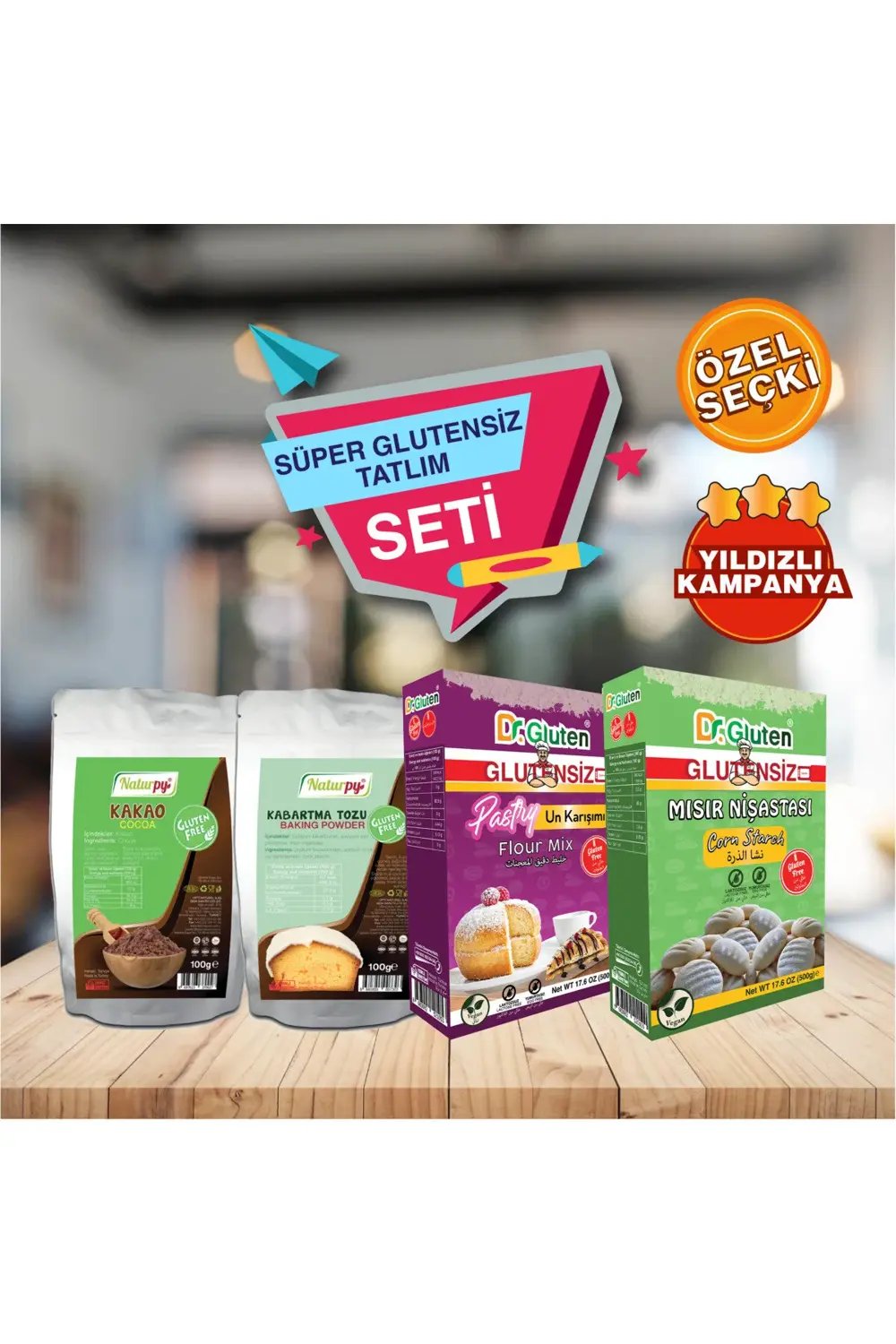 Naturpy Glutensiz Tatlım Seti (Glutensiz Kakao, Kabartma Tozu, Kek Unu, M