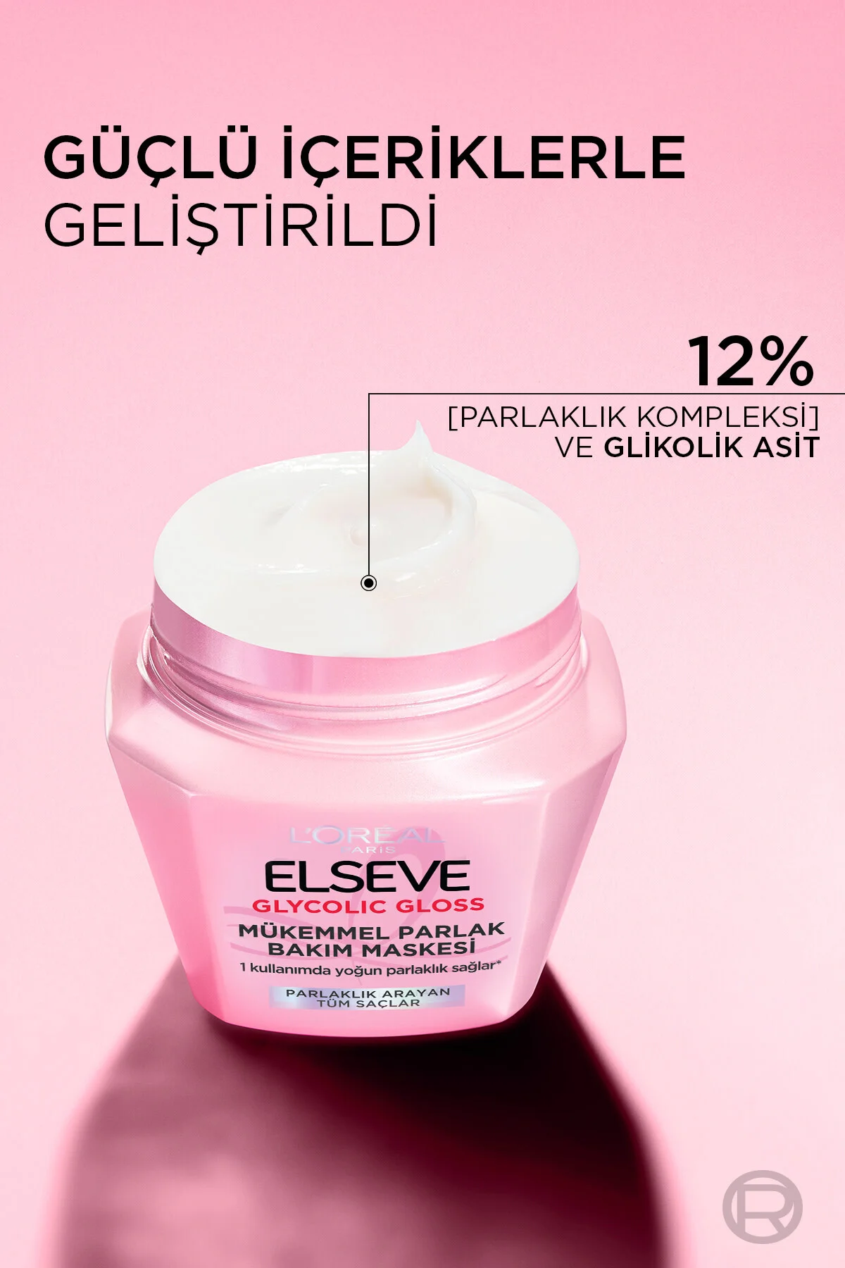 Glycolic Gloss Mükemmel Parlaklık Veren Saç Bakım Maskesi 300ml