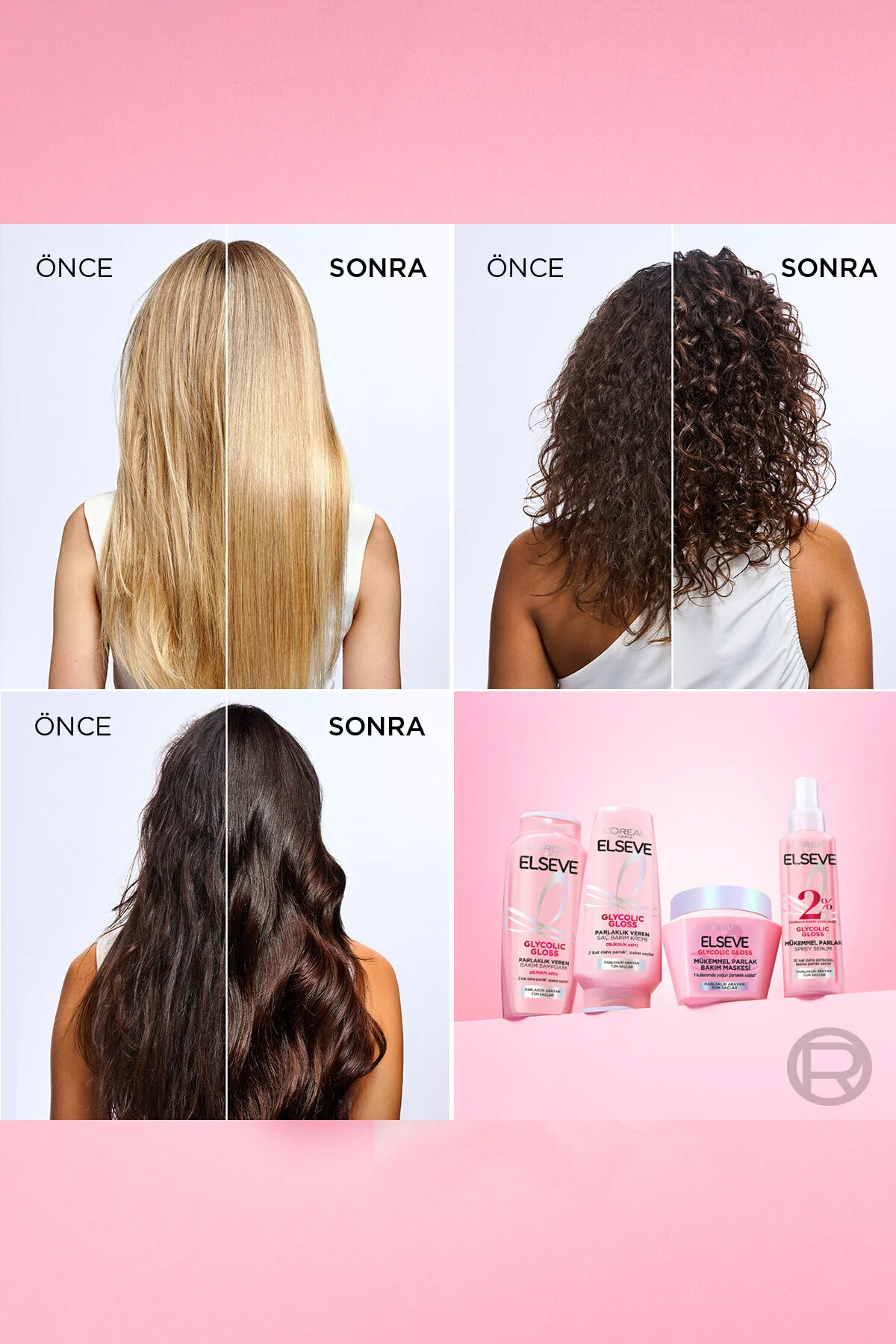 Glycolic Gloss Mükemmel Parlaklık Veren Saç Bakım Maskesi 300ml