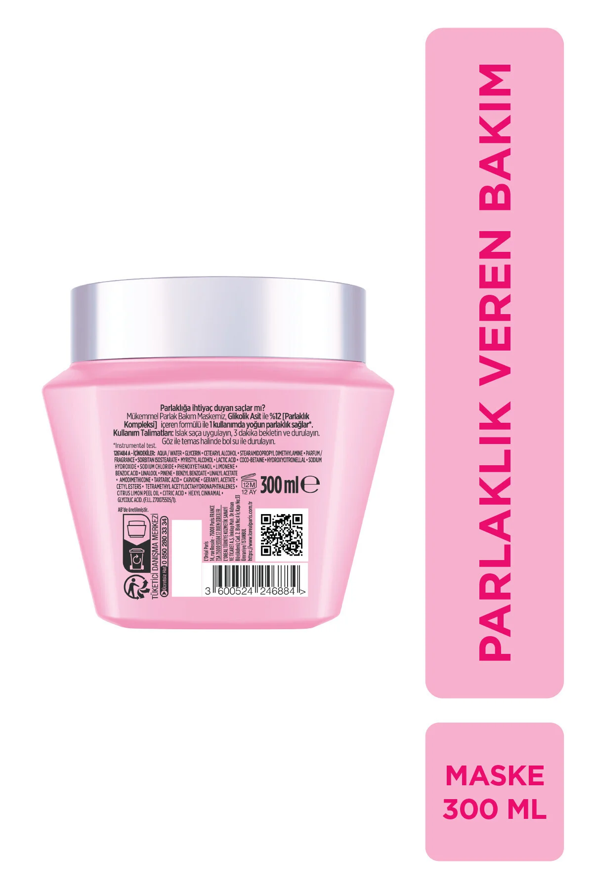 Glycolic Gloss Mükemmel Parlaklık Veren Saç Bakım Maskesi 300ml