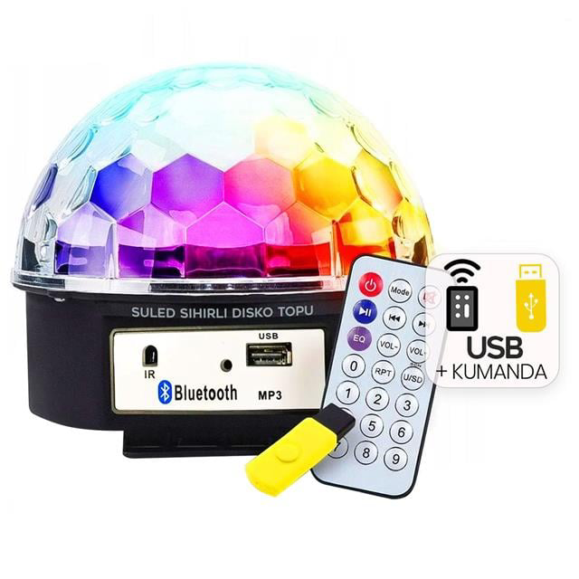 GM-0803B Sihirli Led Dönen Disko Topu Hoparlör Kablosuz USB/Mp3/B