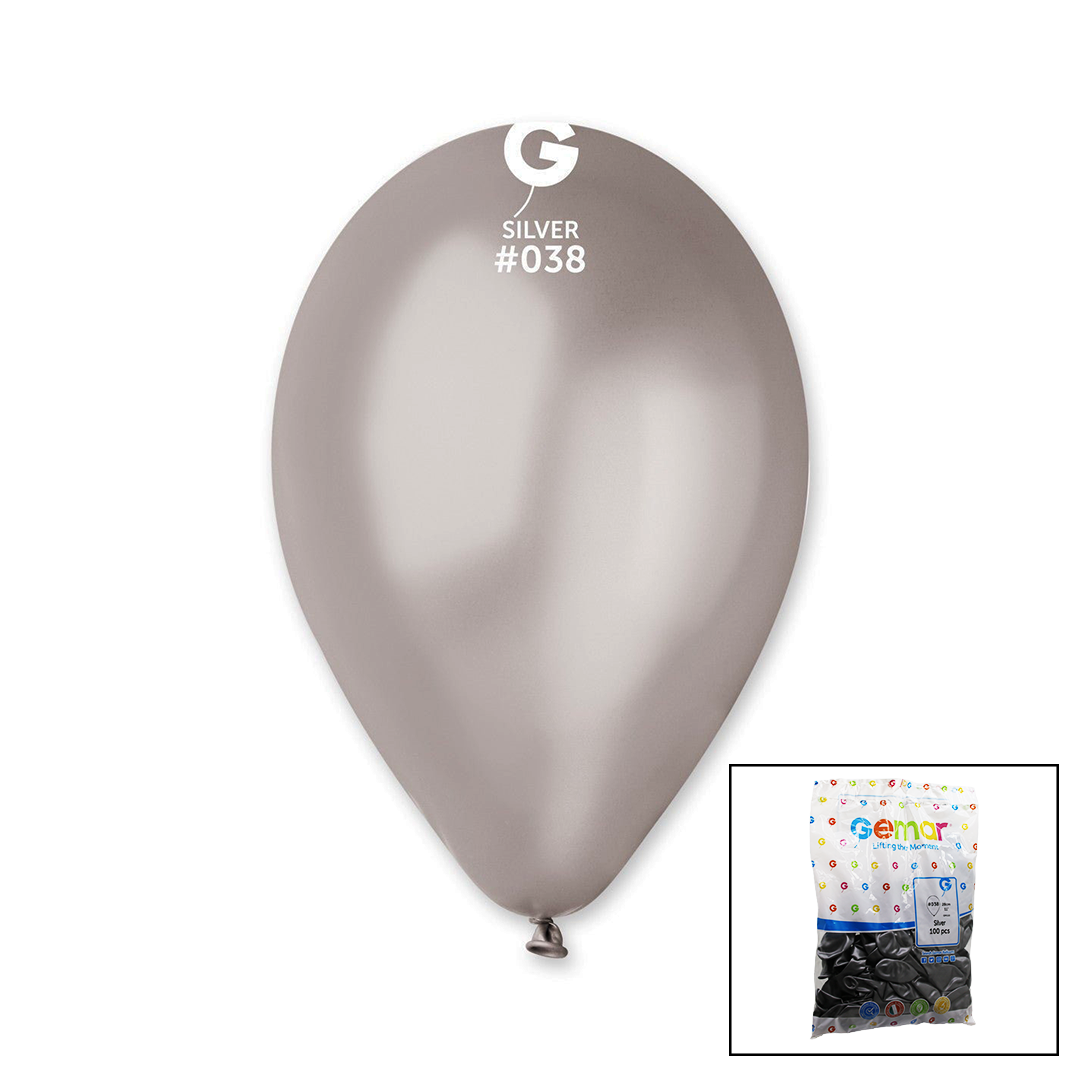 GM-110-38 METALİK - GÜMÜŞ BALON 11&amp;apos;&amp;apos; - 28CM - 1