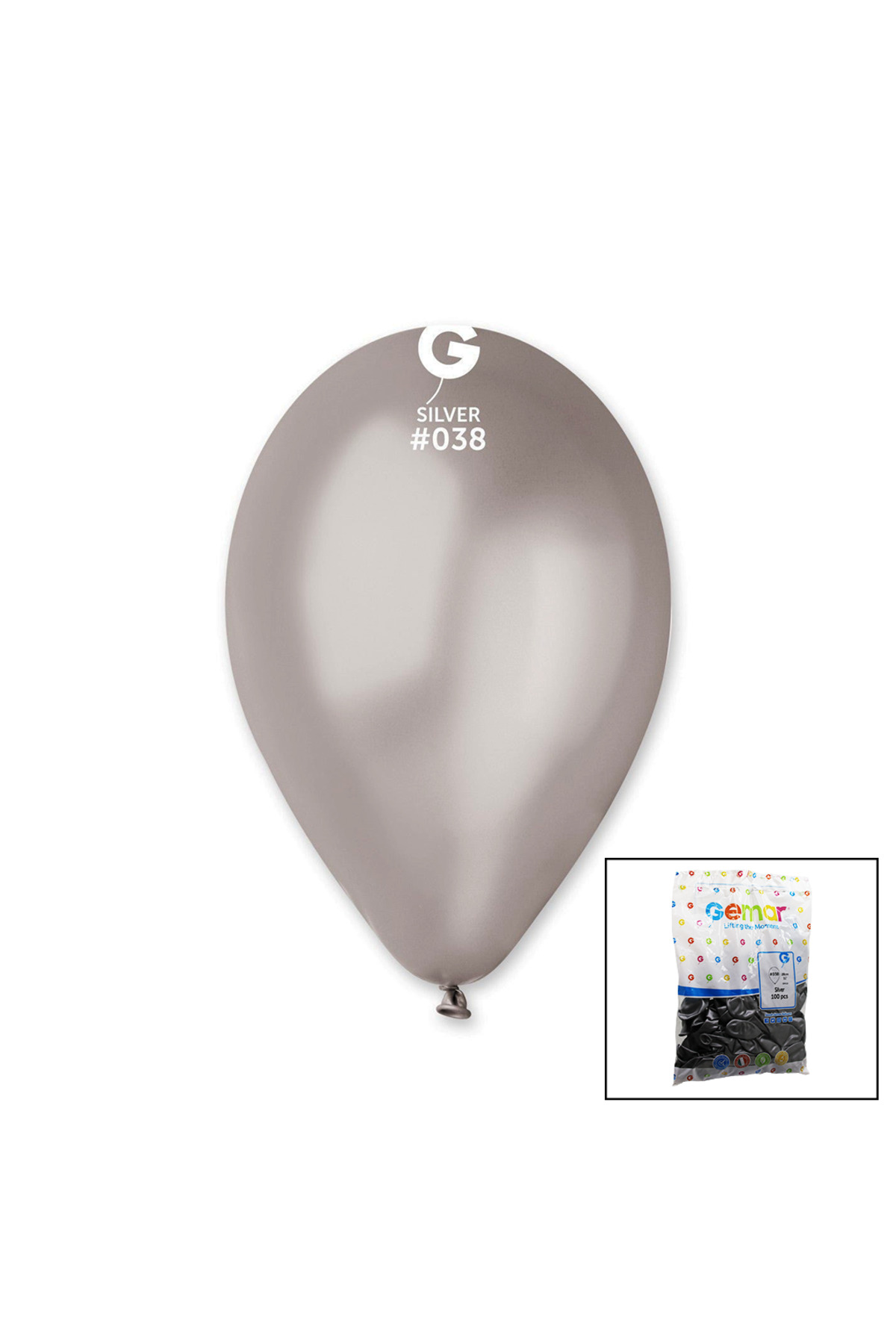 Ok Aksesuar Gm-110-38 Metalik - Gümüş Balon 11&Apos;&Apos; - 28Cm - 100 Parça
