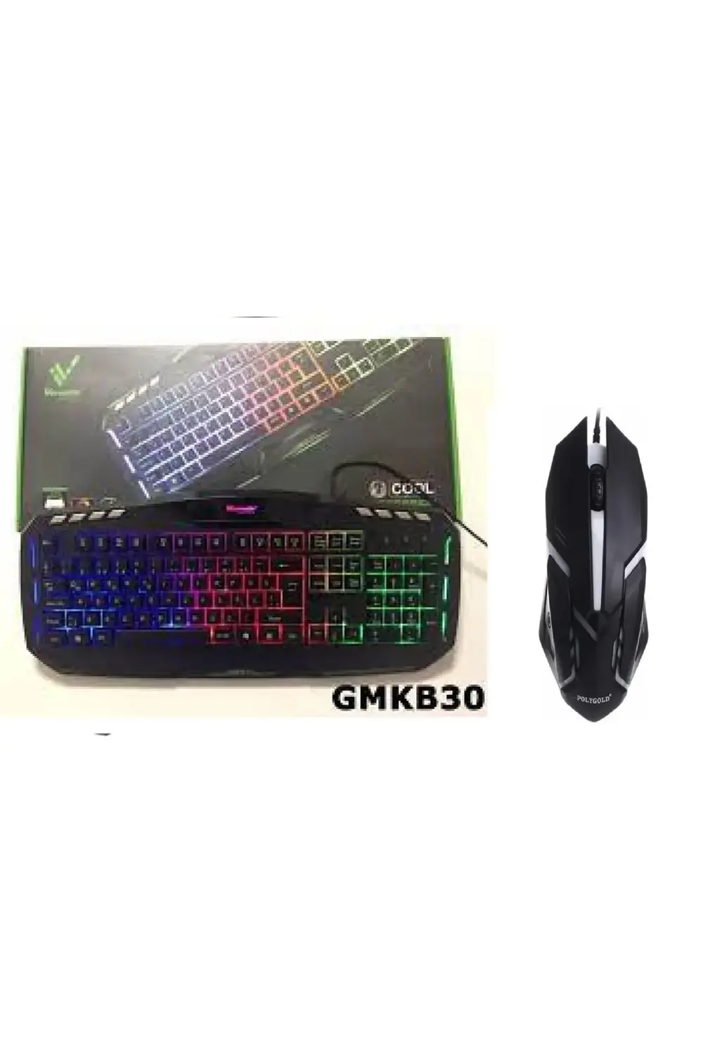 GMKB30 Usb Kablolu Işıklı Gaming Q Klavye+Polygold PG-883 Işıklı