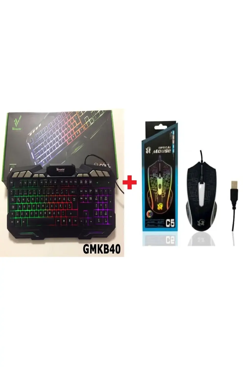 Gmkb40 Oyun Klavyesi + Platoon Pl-1618 Rgb Işıklı Gaming Usb Mous