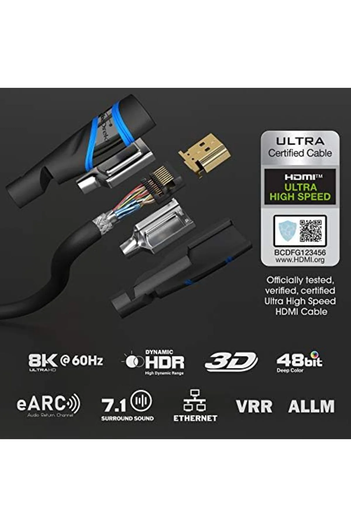 gnyshop – 10K & 8K HDMI Kablosu, HDMI 2.1 b – 5m, 0,5-5m arası me