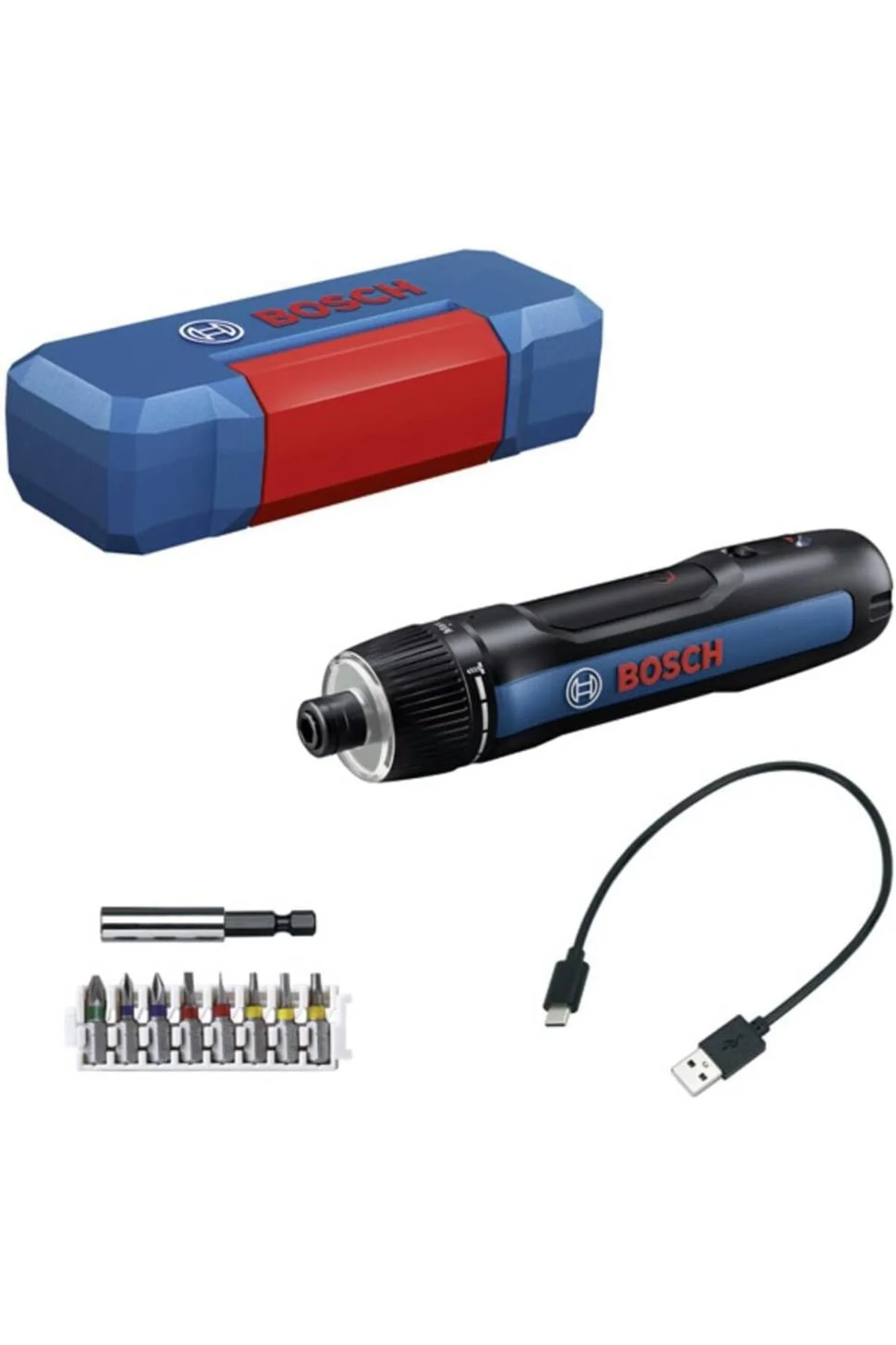 GO 3 Akülü Vidalama Makinesi (USB Cable A-C, 8 pcs screwbits, Ext