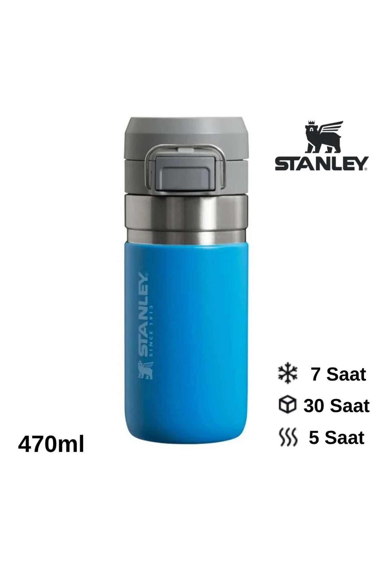 Go Quick Flip Water Bottle 0.47L Termos Kupa Bardak Matara MAVİ
