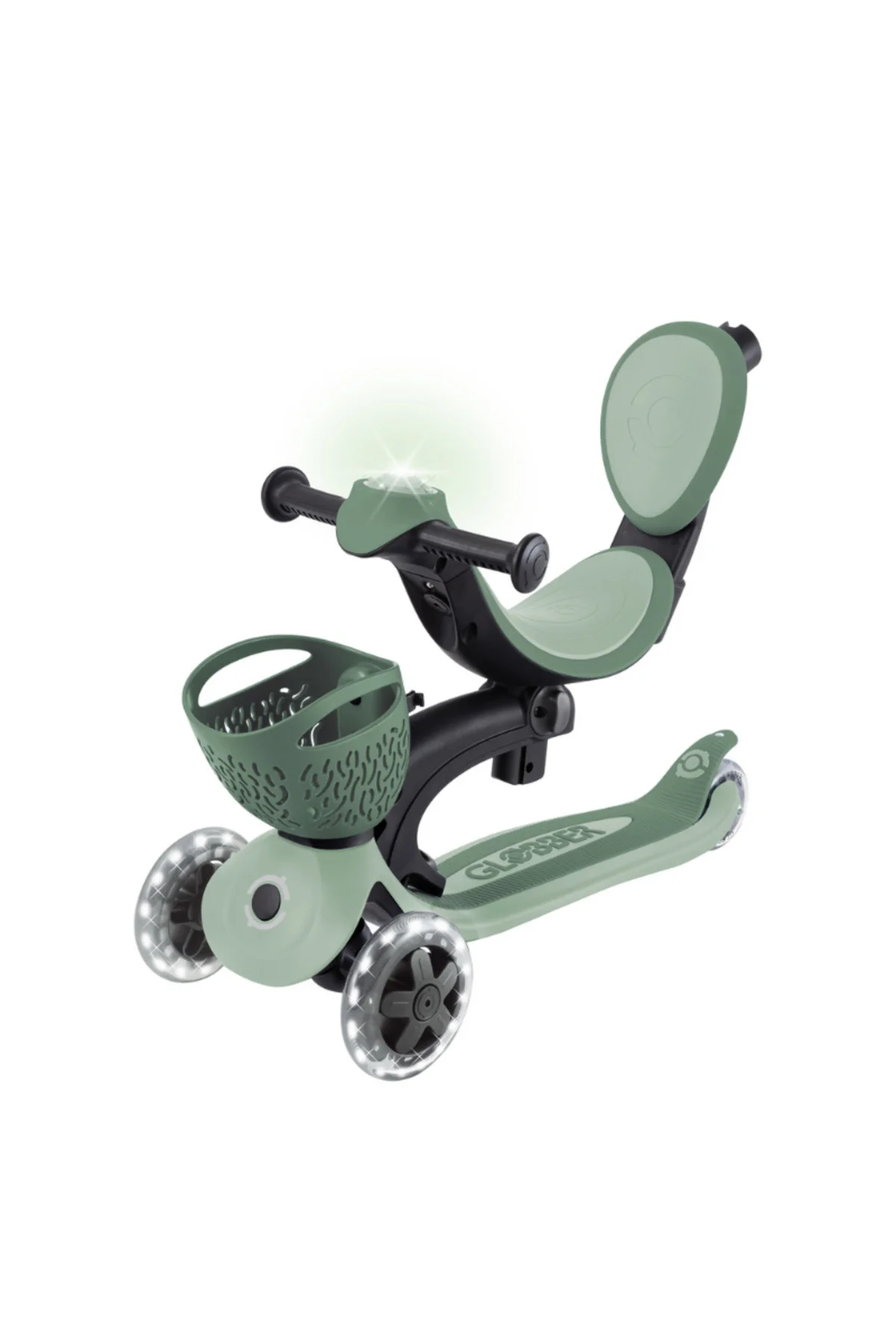 Go Up Baby 360 Işıklı Scooter - Zeytin Yeşili