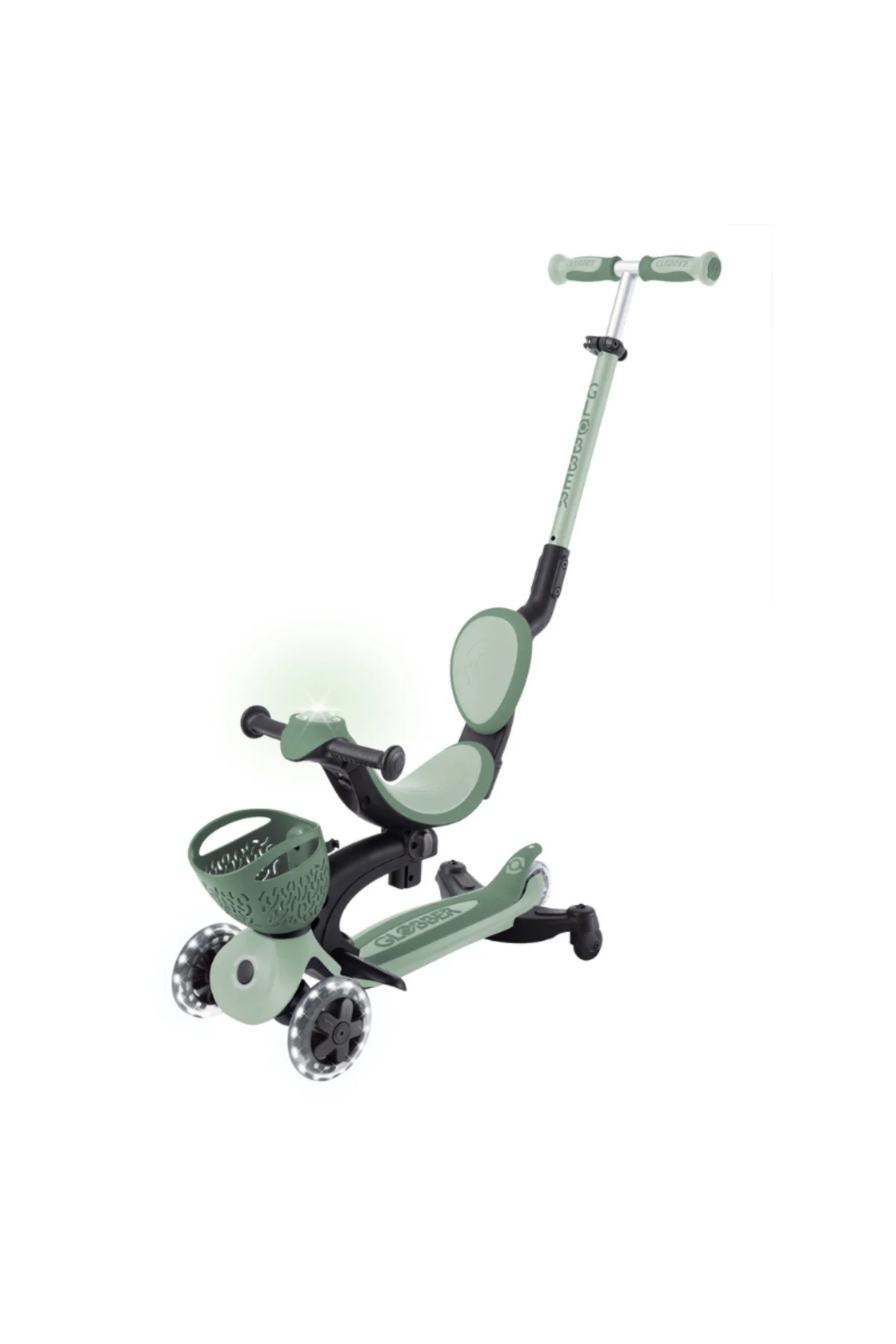 Go Up Baby 360 Işıklı Scooter - Zeytin Yeşili