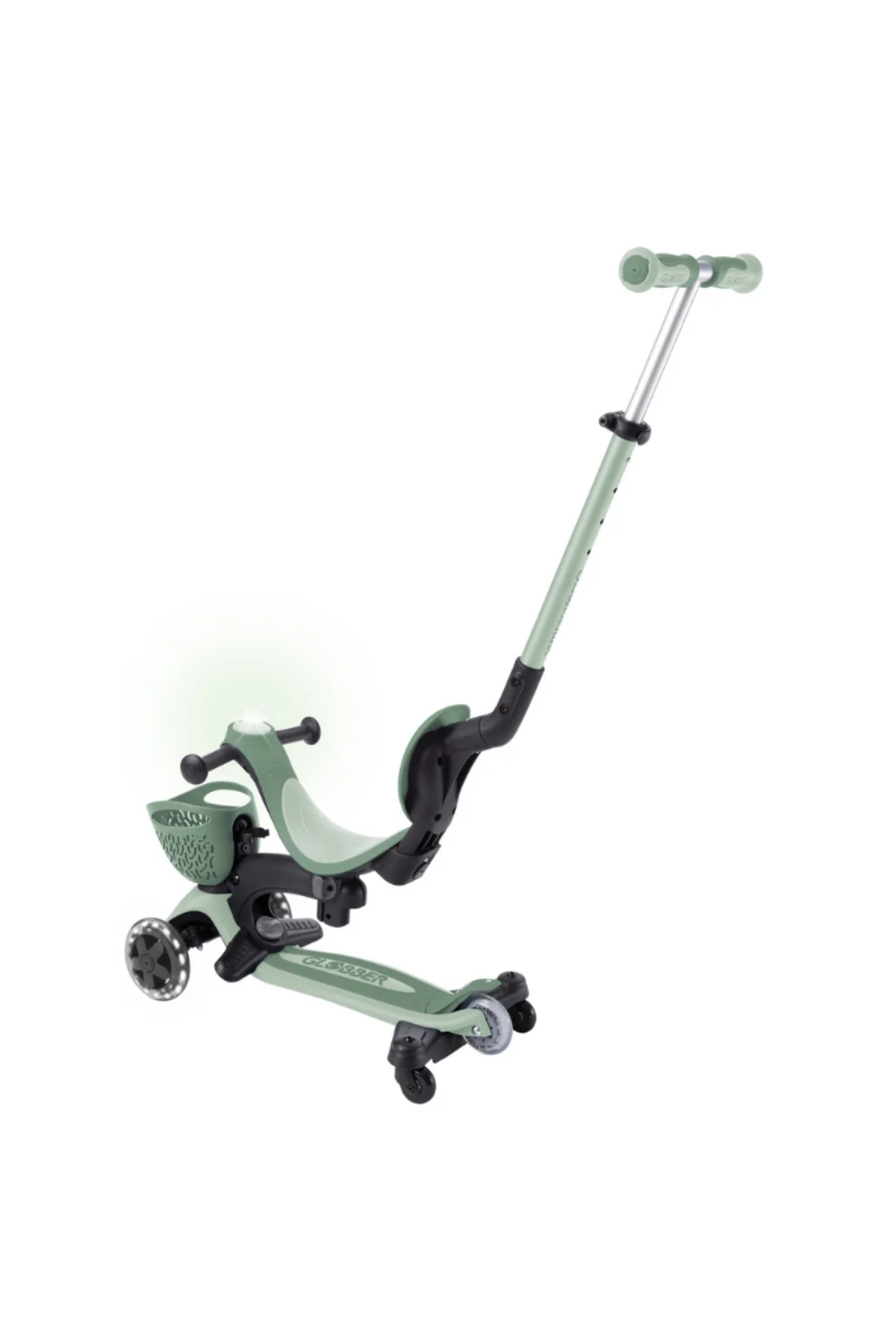 Go Up Baby 360 Işıklı Scooter - Zeytin Yeşili