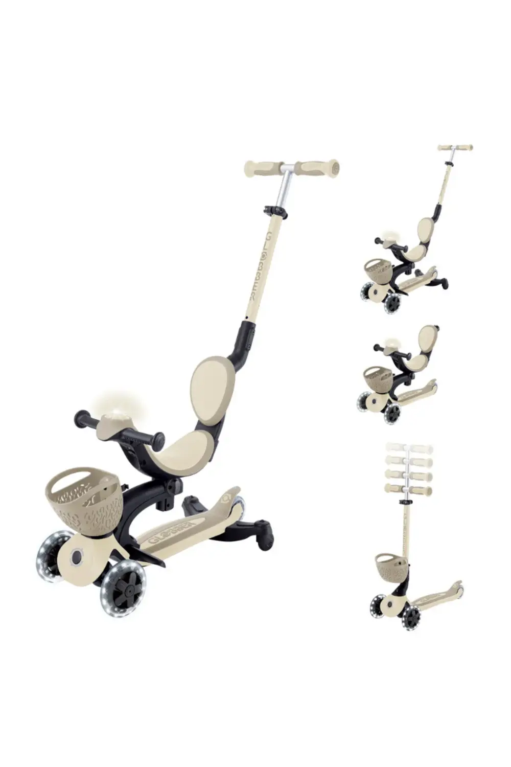 Go Up Baby 360 Işıklı Scooter - Koyu Bej