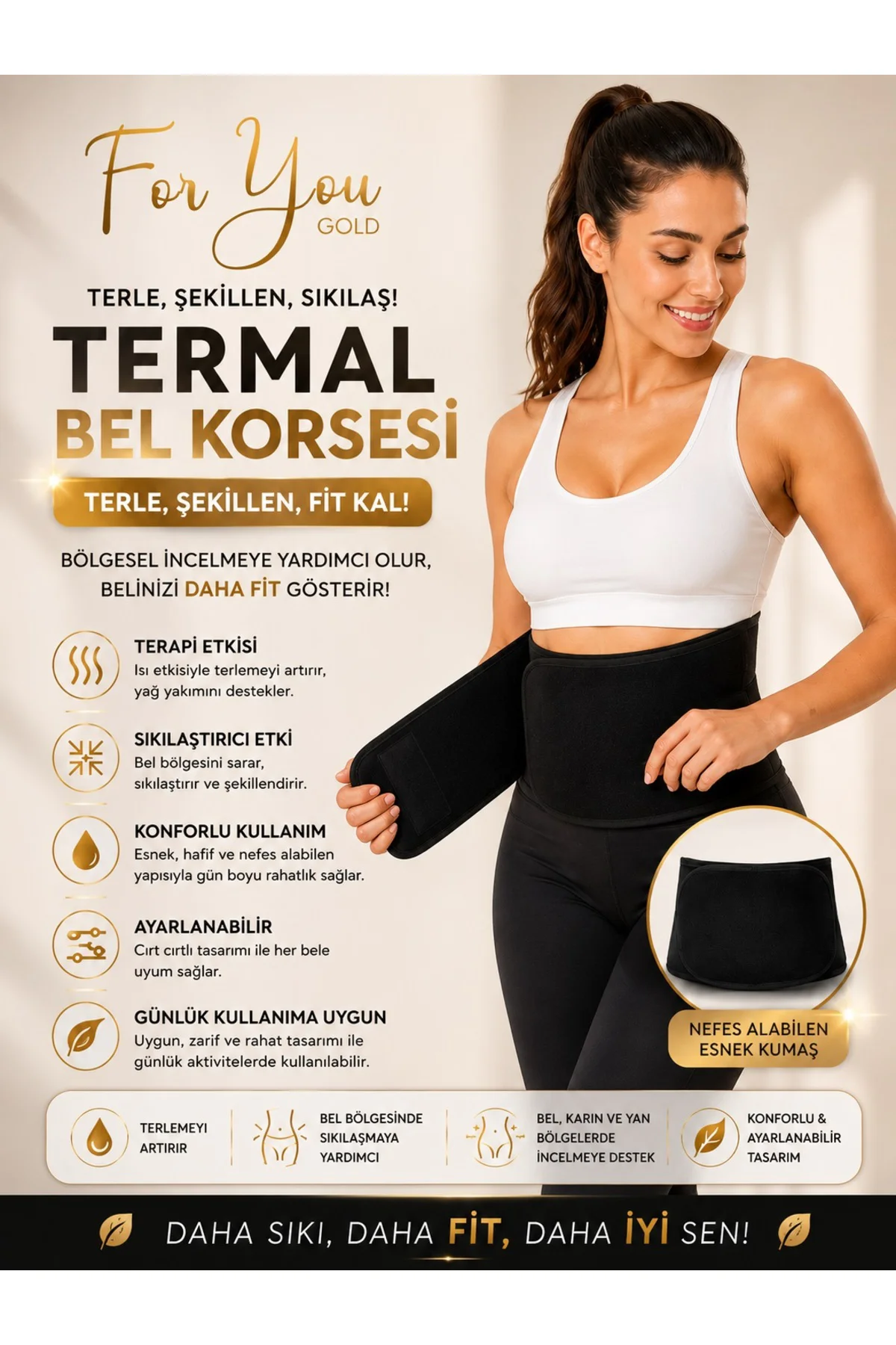 Göbek, Bel Termal Sauna Kemer Terleme, Sıkılaştırıcı, ve Toparlayıcı Bel Göbek Korse