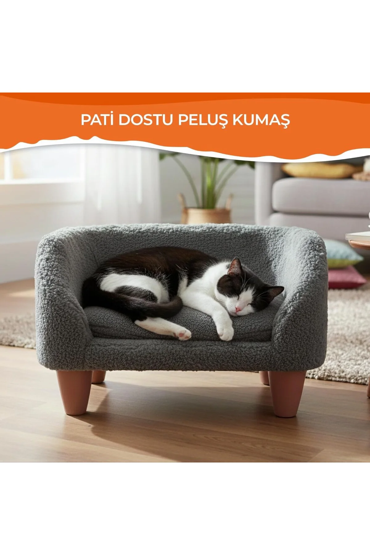 Gobypet Peluş Kedi Koltuğu | Yumuşak Kedi Yatağı | Köpek Koltuğu 