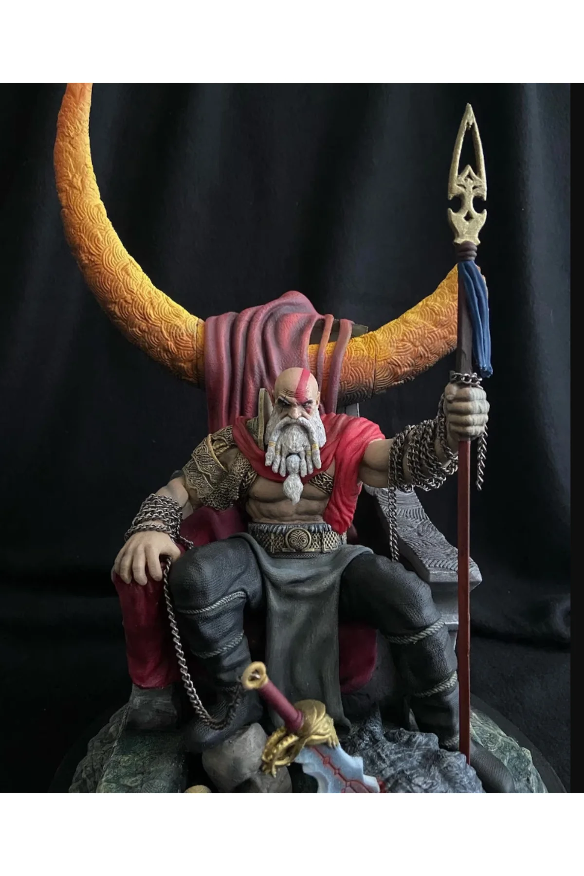 God of War Kratos Figür God of War Yaşlı Kratos Obje 25CM Büyük Boy