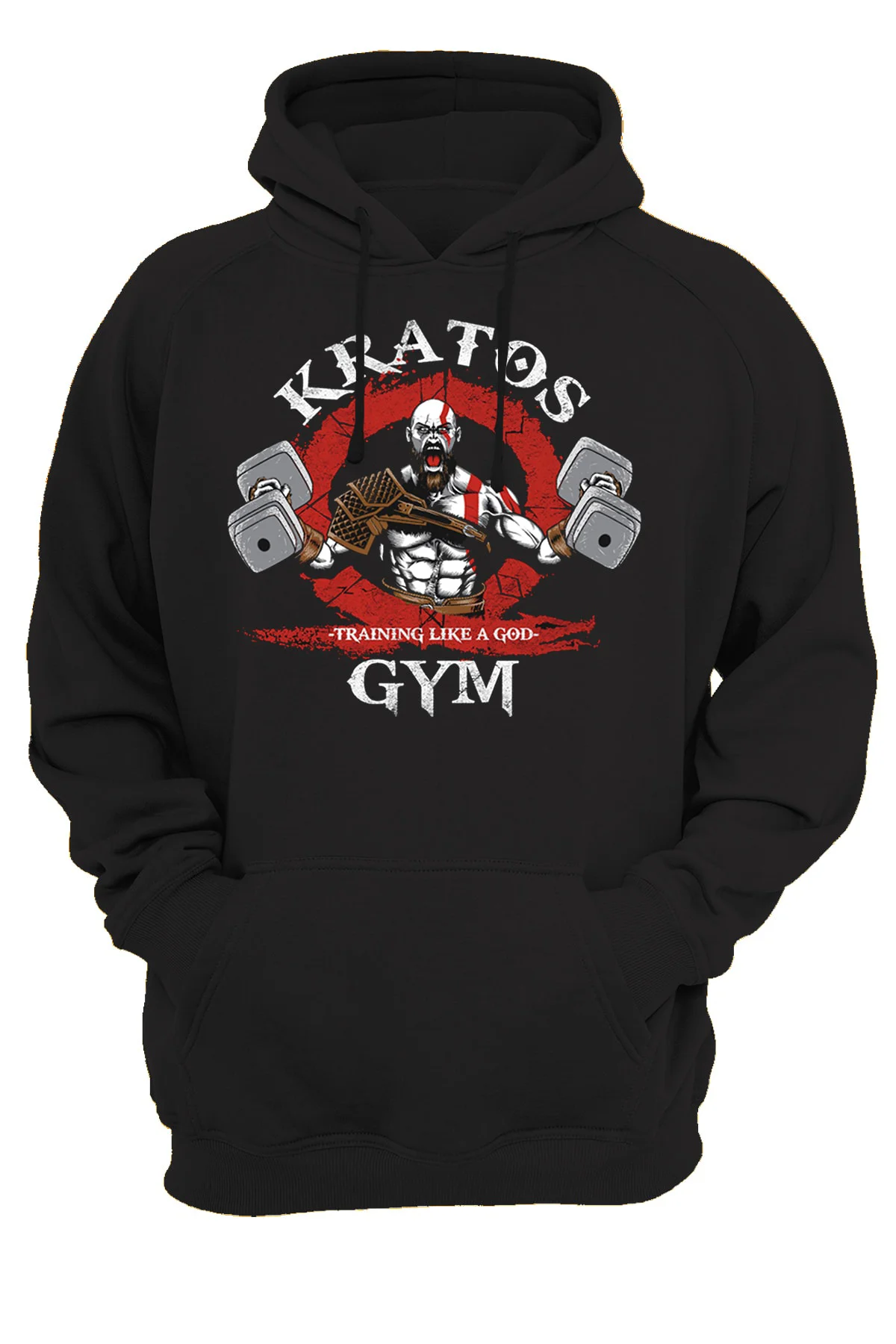 God Of War Kratos Gym Baskılı Fermuarsız Kapüşonlu Sweatshirt Hoodie