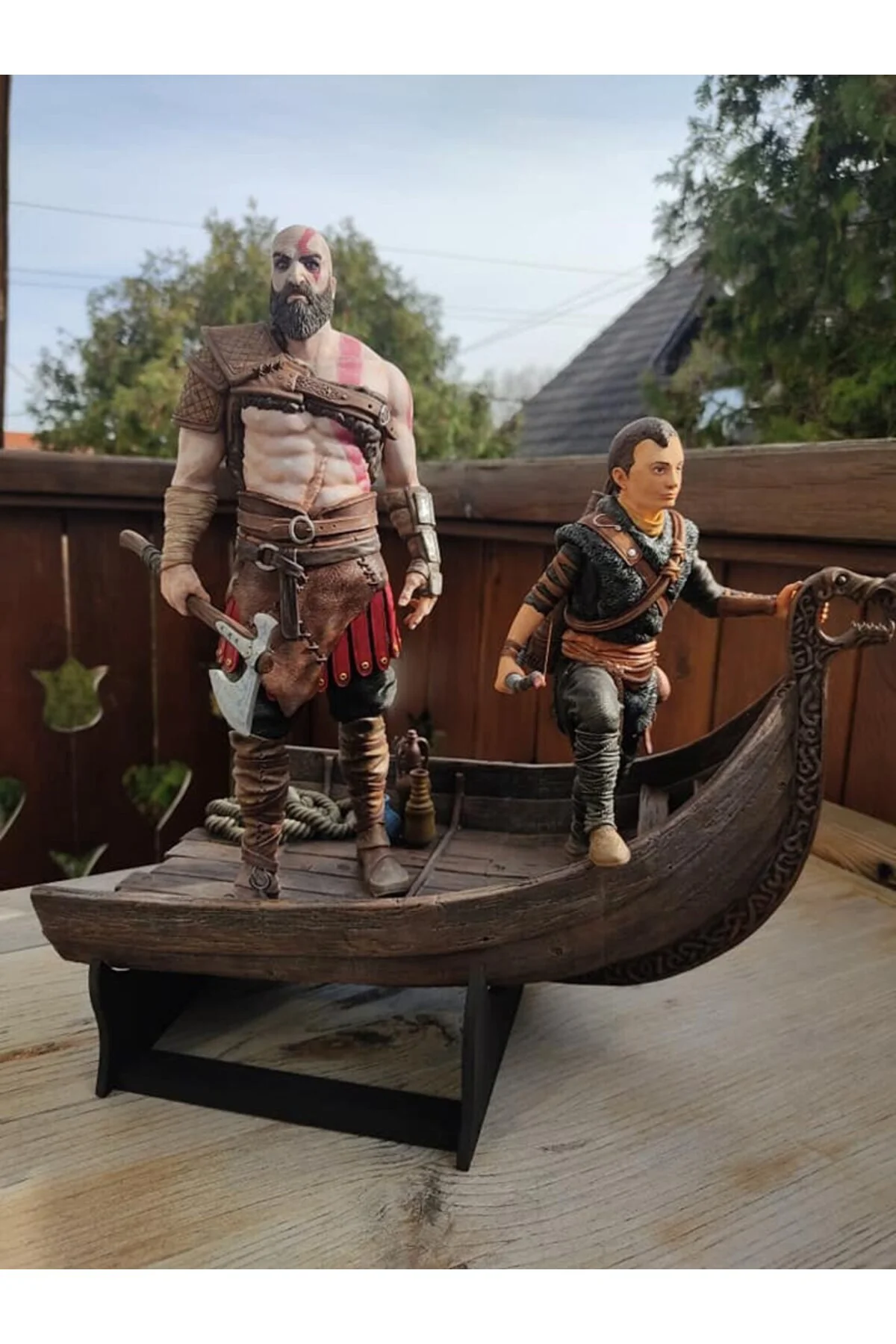 God Of War Kratos ve Atreus Figür God Of War Kratos AtreusObje 25CM Büyük Boy