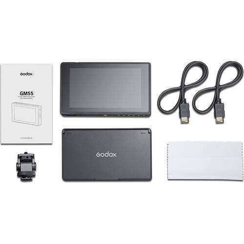 Godox GM55 5.5”4k HDMI Kamera Üstü Dokunmatik Monitör Godox GM55 5.5”4k HDMI Kamera Üstü Dokunmatik Monitör