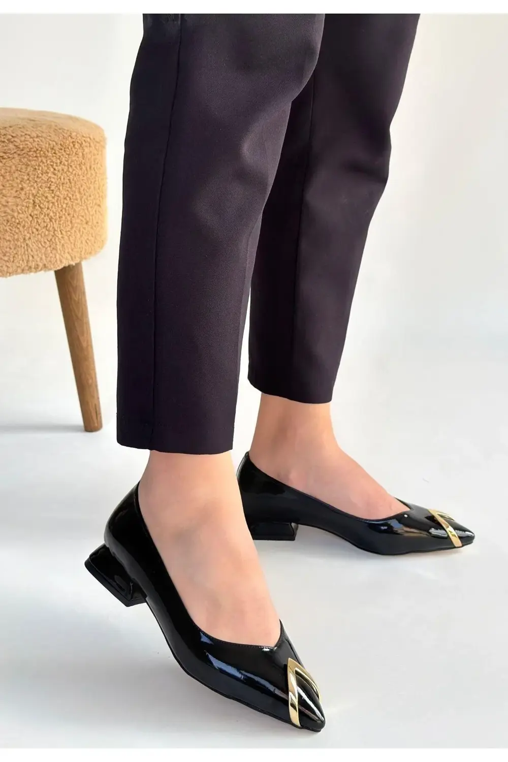 Goes Siyah Rugan Babet Ayakkabı