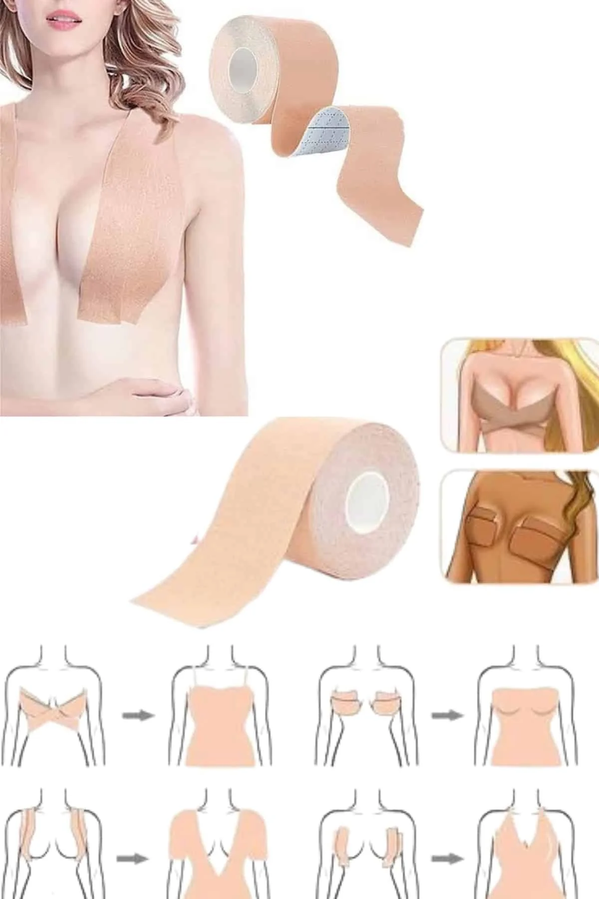 Göğüs Bandı Toparlayıcı ve Şekillendirici Tere ve Suya Dayanıklı 