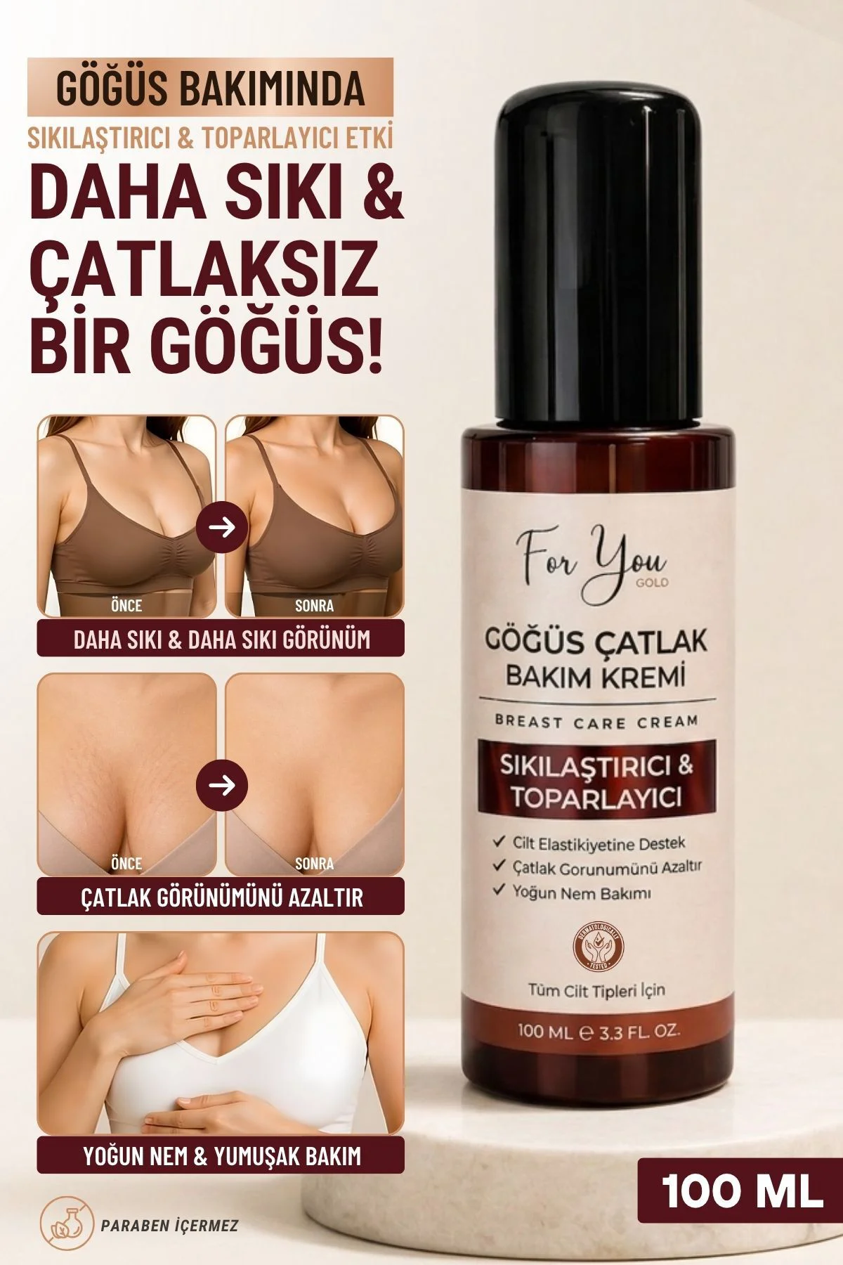 Göğüs Çatlak & Sıkılaştırıcı Bakım Kremi, Toparlayıcı Etkili Çatl
