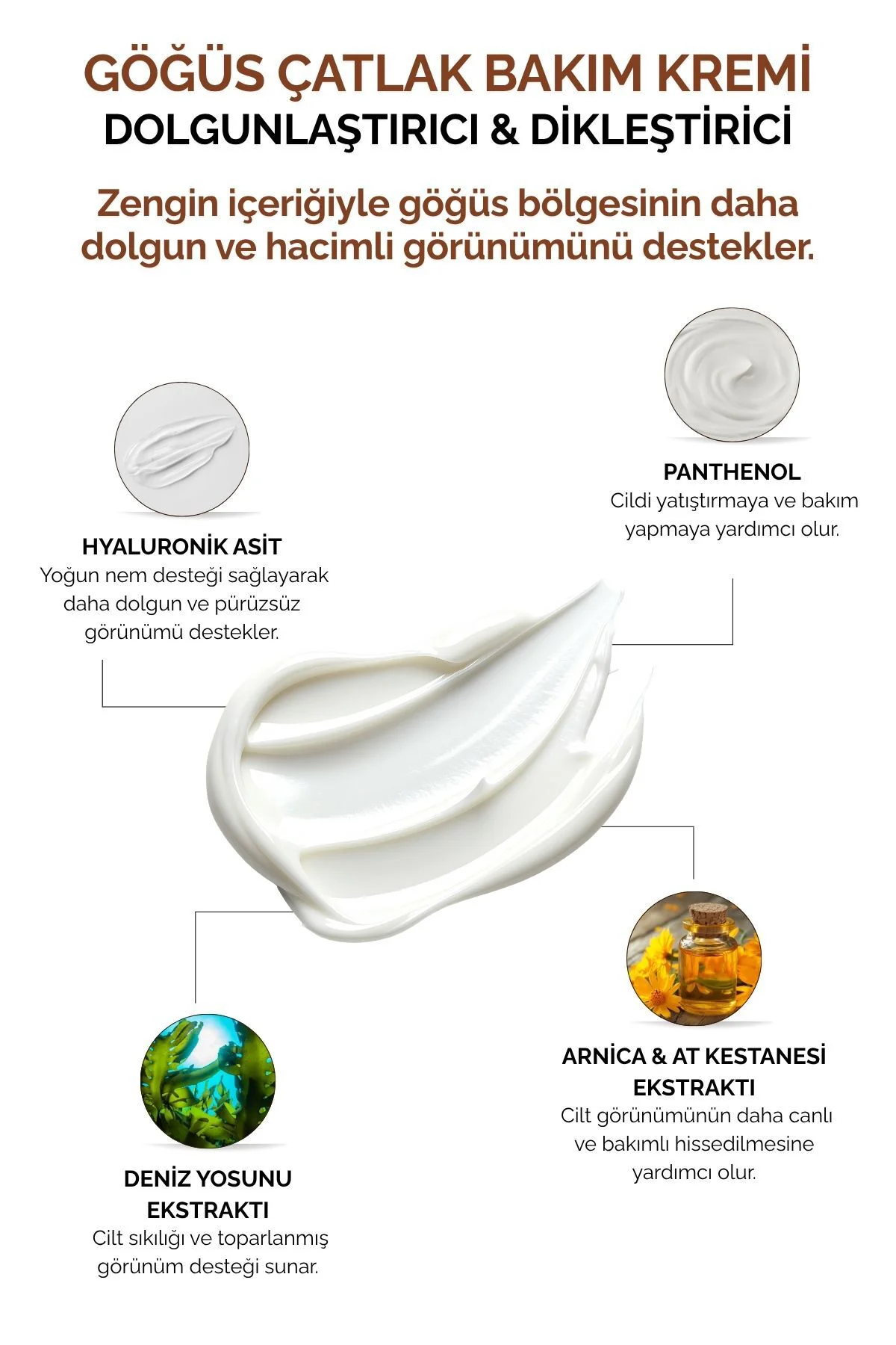 Göğüs Dolgunlaştırıcı Çatlak Bakım Kremi l Dikleştirici & Dolgun 