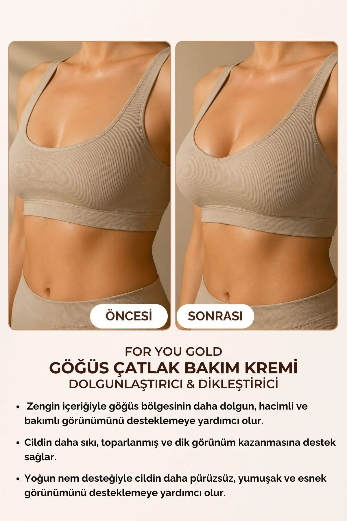 Göğüs Dolgunlaştırıcı Çatlak Bakım Kremi l Dikleştirici & Dolgun 