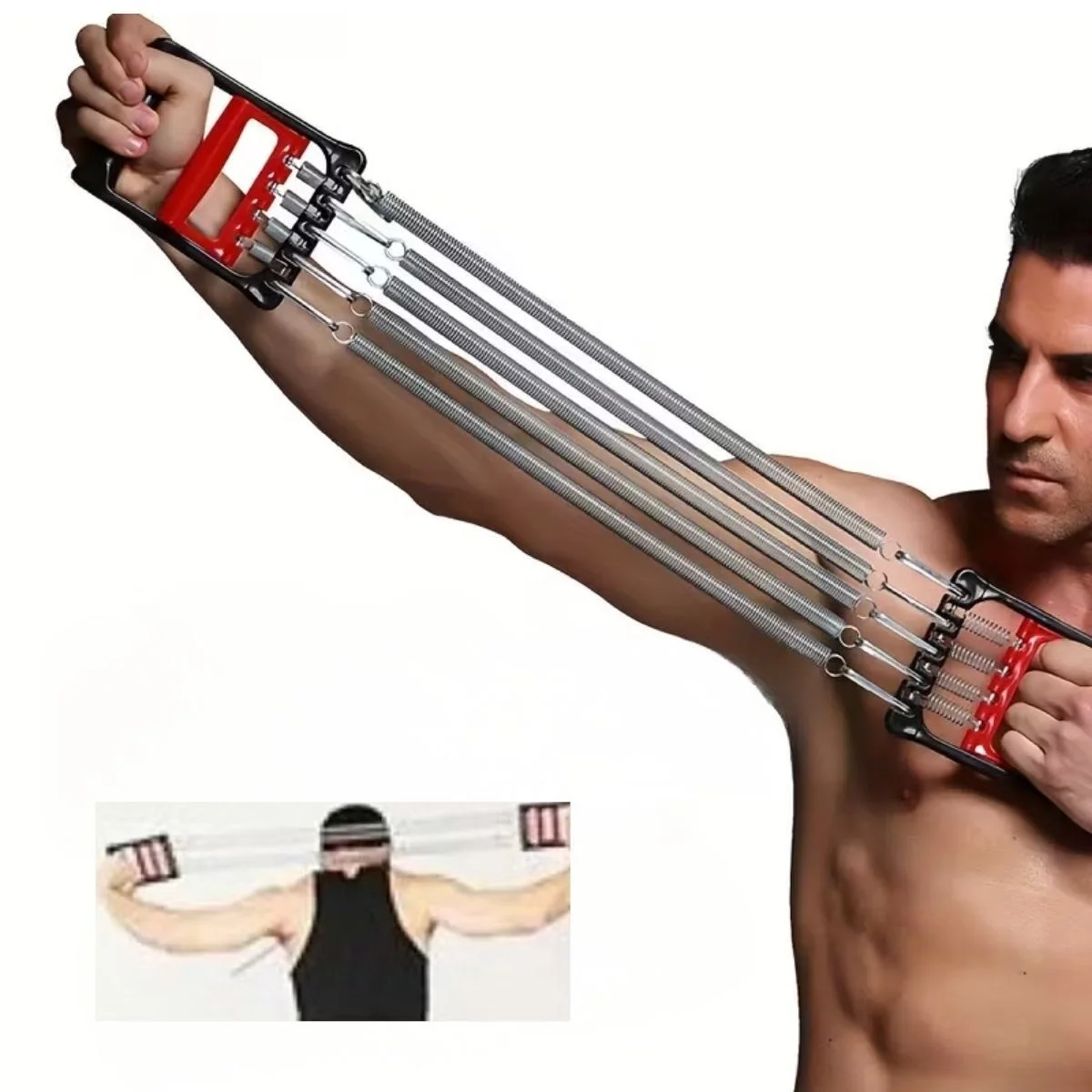 Göğüs Genişletme ve Kuvvet Egzersiz Aleti – 5 Yaylı 5 Kademeli Ayarlanabilir Fitness ve Kuvvet Antrenmanı Ekipmanı Göğüs Genişletme ve Kuvvet Egzersiz Aleti – 5 Yaylı 5 Kademeli Ayarlanabilir Fitness ve Kuvvet Antrenmanı Ekipmanı