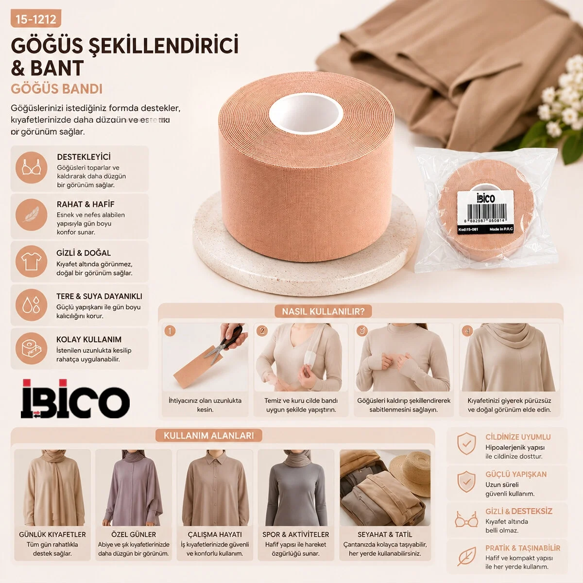 Göğüs Şekillendirici - Bant 3cmx5mt Bx40 Fiyatı, Yorumları ve Özellikleri