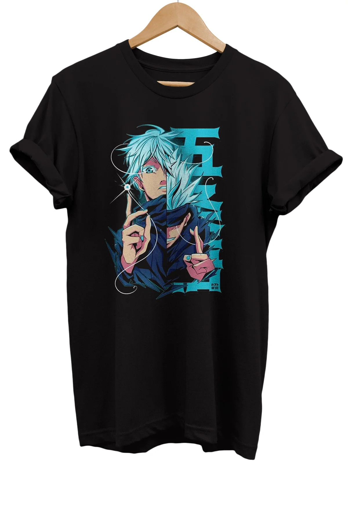 Gojo Satoru Baskılı %100 Pamuk Basic T-shirt Normal Beden Tişört