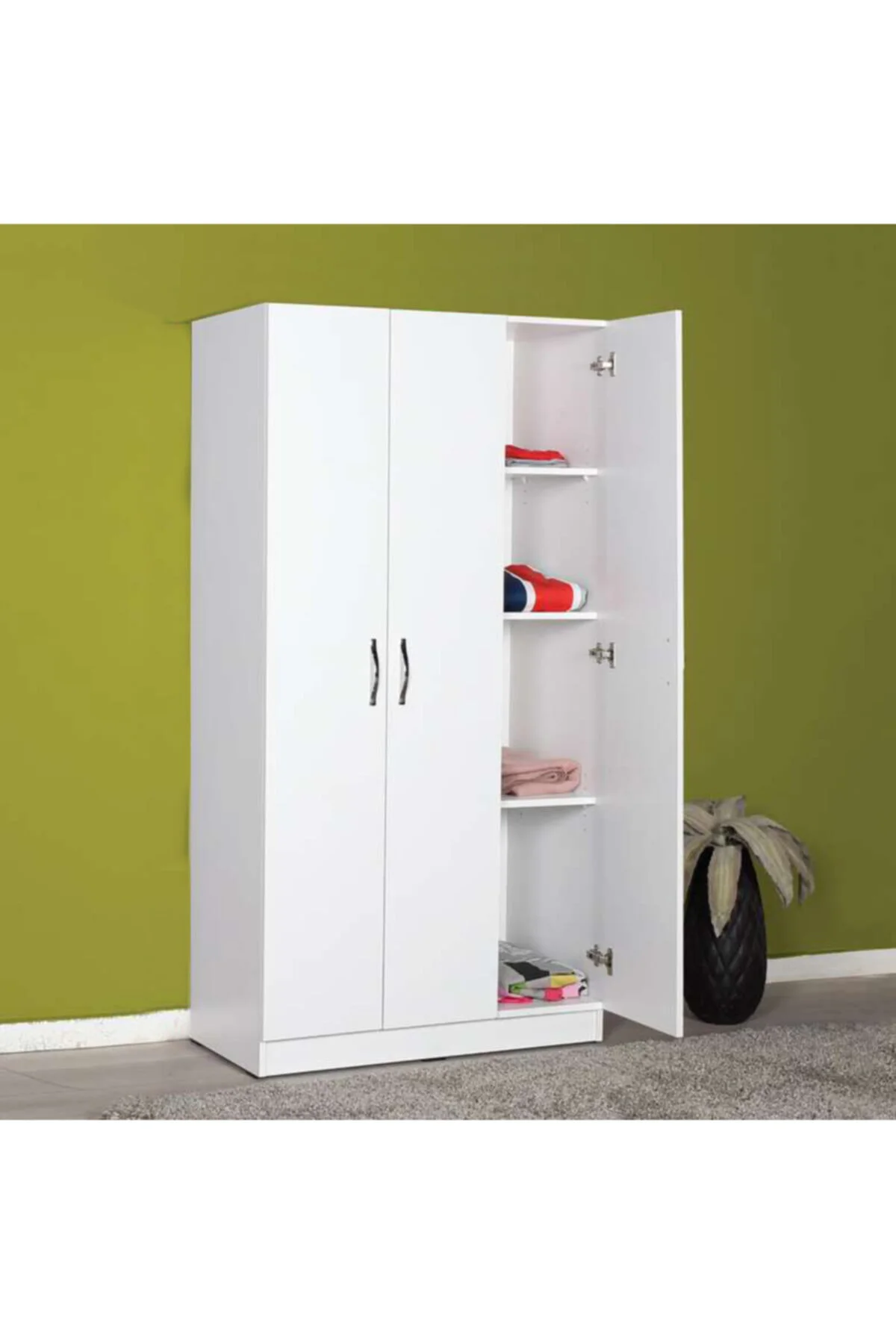 Gökberk Gb-6100 3 Kapaklı Gardırop %100 Mdf Çok Amaçlı Dolap