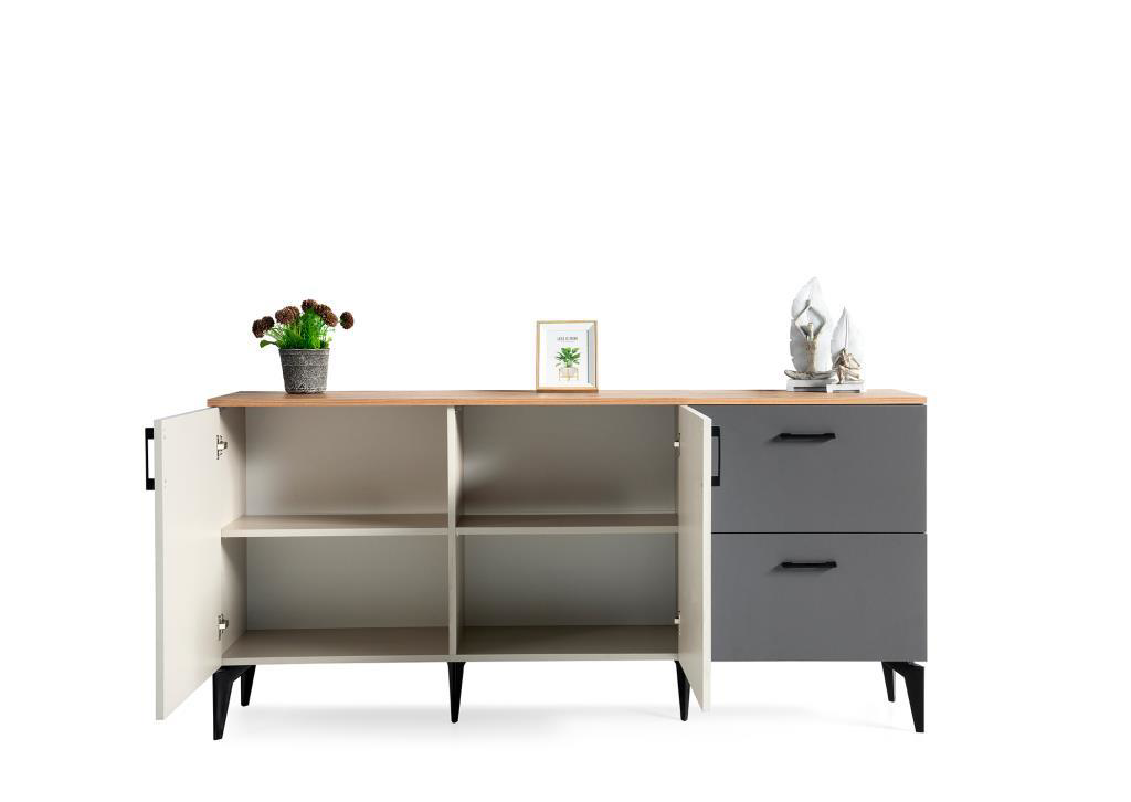 Sivas Gözde Mobilya Gökçe 2 Kapakli 2 Çekmeceli Konsol Büfe 180X45x85.5