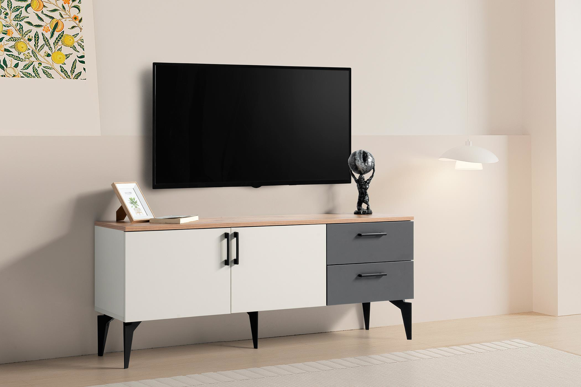 Erezogullari Mobilya Gökçe Çekmeceli Kapakli Tv Sehpasi 138 Cm 