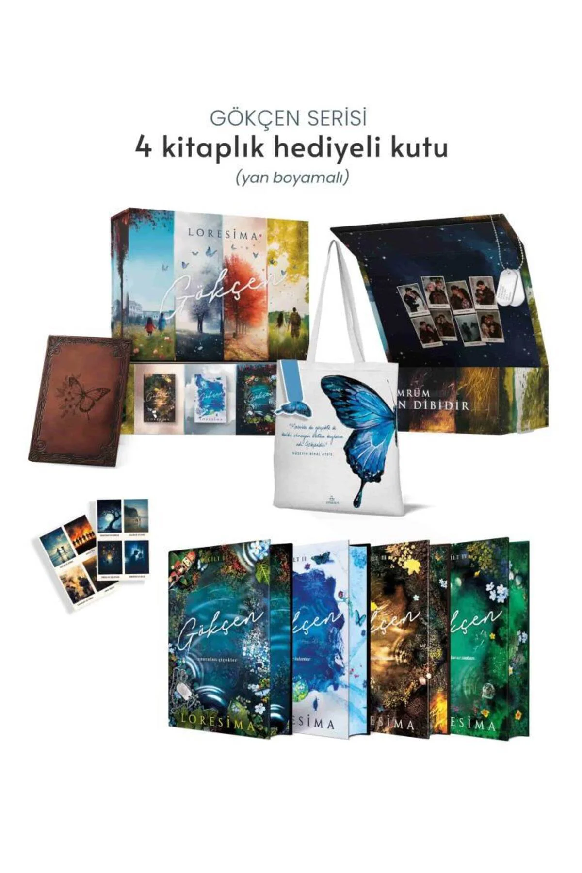 Gökçen Serisi – 4 Kitaplık Yan Boyamalı Hediyeli Kutu