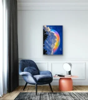 Gökkuşağı Bulutu Kanvas Tablo 40X60 CM - Çerçevesiz Duvar Dekorasyonu