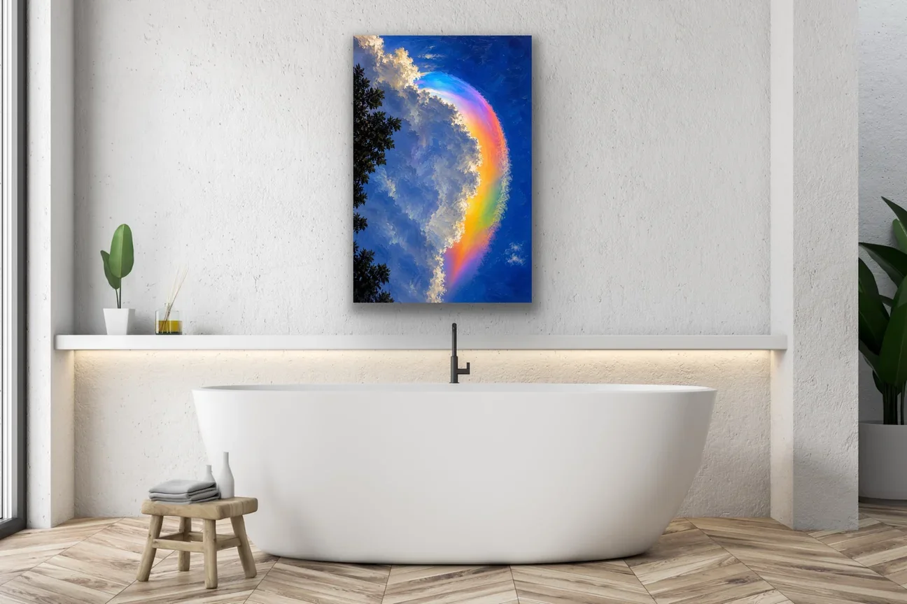 Gökkuşağı Bulutu Kanvas Tablo 60X90 CM - Çerçevesiz Duvar Sanatı