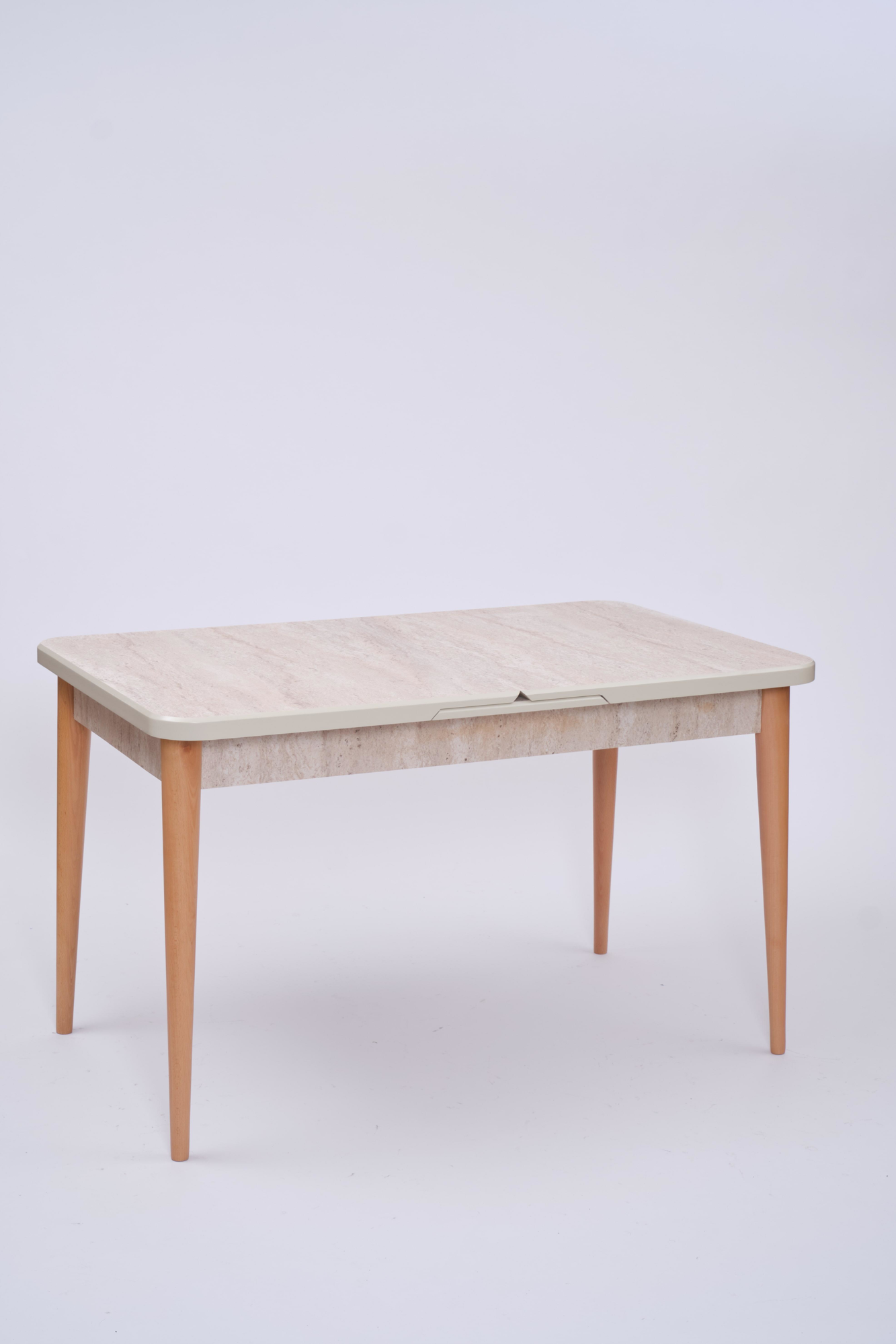 Erezogullari Mobilya Göksu Traverten Boyali Mdf Mutfak Masa Takimi 80X130