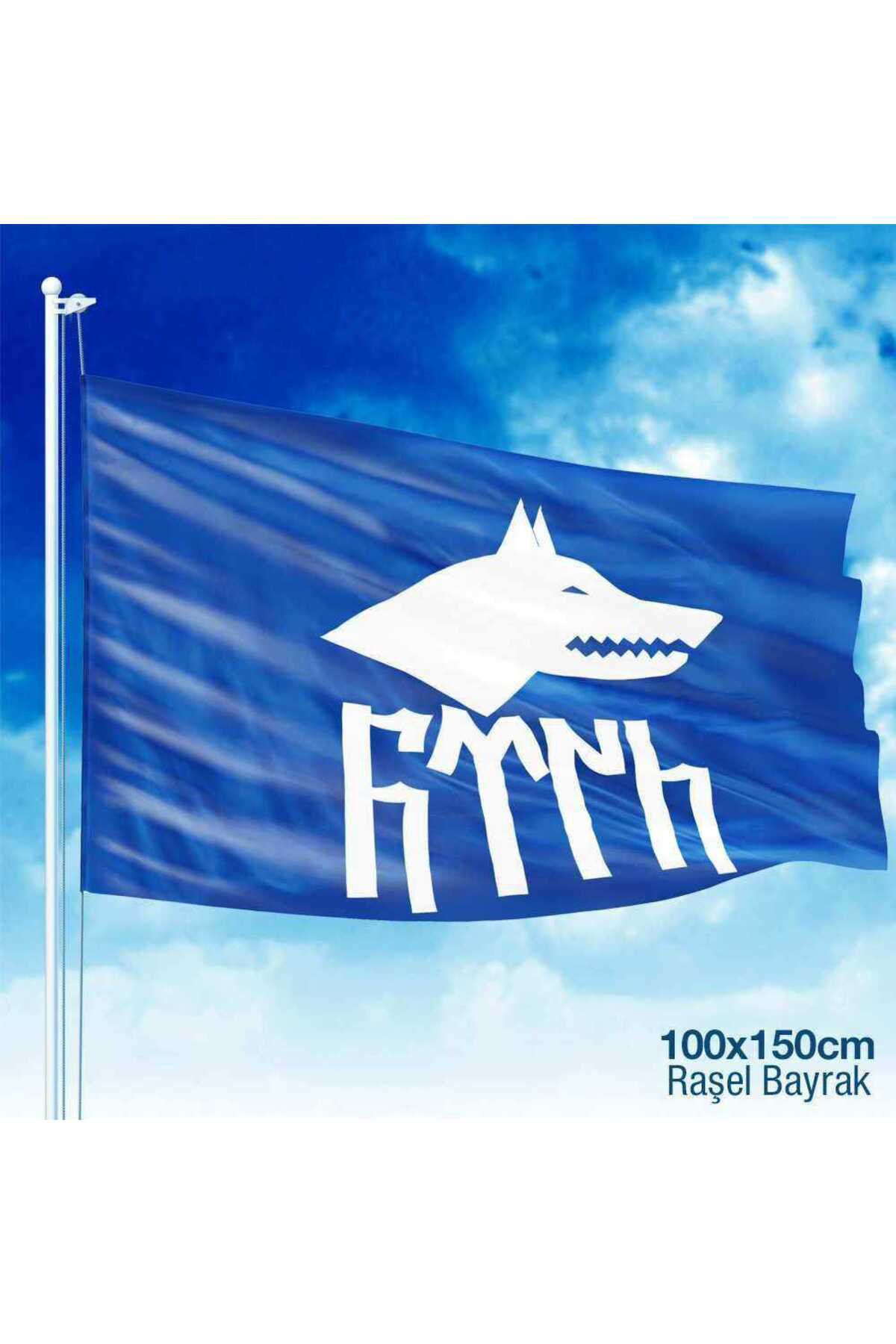 Göktürkçe Türk Yazılı Göktürk Kağanlığı Bayrak Raşel Kumaş 100x15