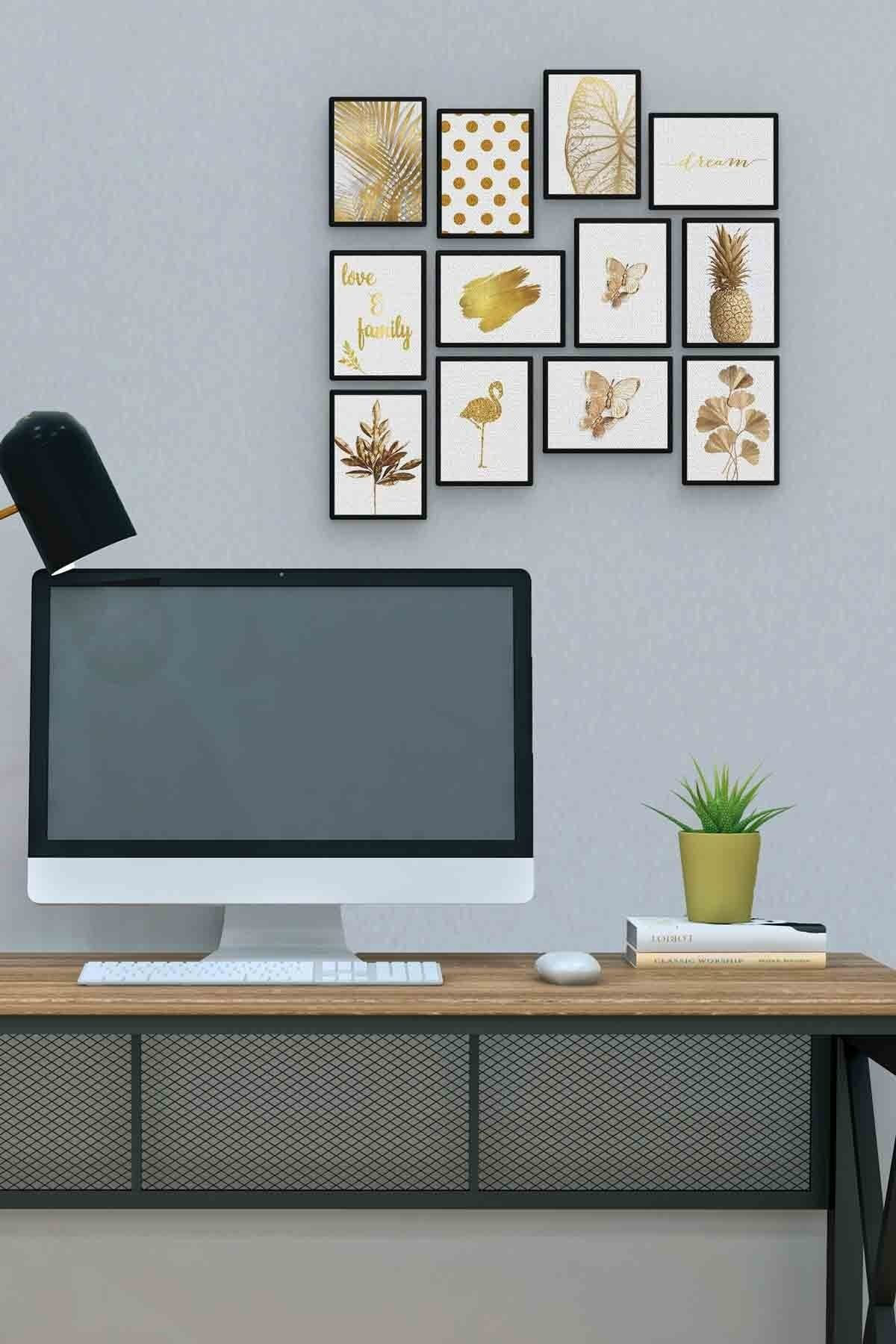 Gold 12 Parça Mdf (ahşap) Tablo Ofis Boyu 