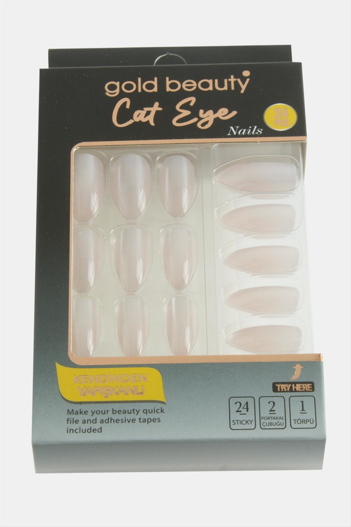 Gold 24'lü Kedi Gözü Takma Tırnak