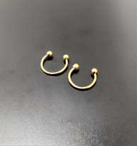 GOLD 2'Lİ SMİLEY PİERCİNG 10 MM CERRAHİ ÇELİK-0VP115