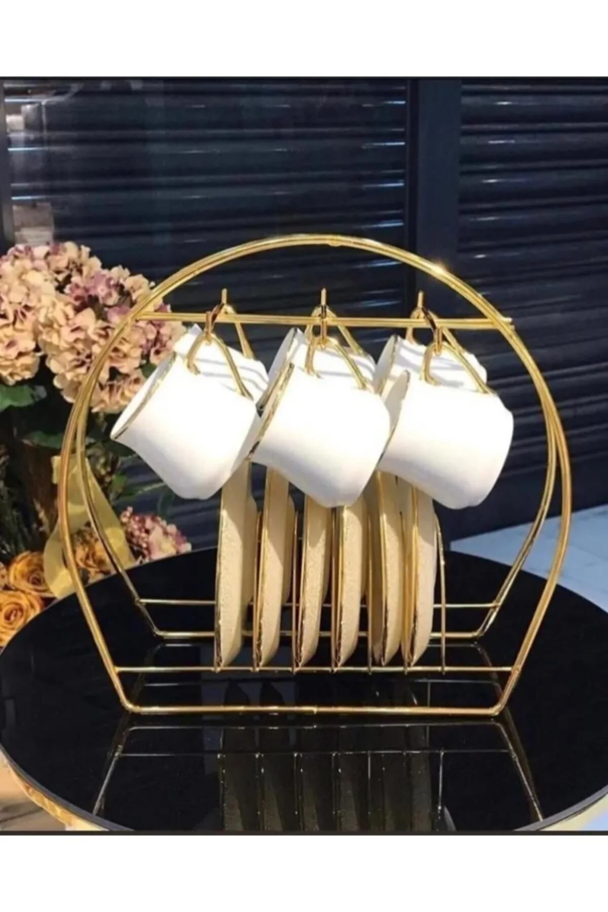 Gold Altın Renk Kupa Askılığı Fincan Askılığı Mutfak Düzenleyici