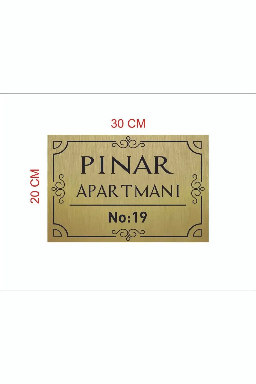 GOLD APARTMAN İSİMLİĞİ APARMAN TABELASI METAL ALİMİNYUM