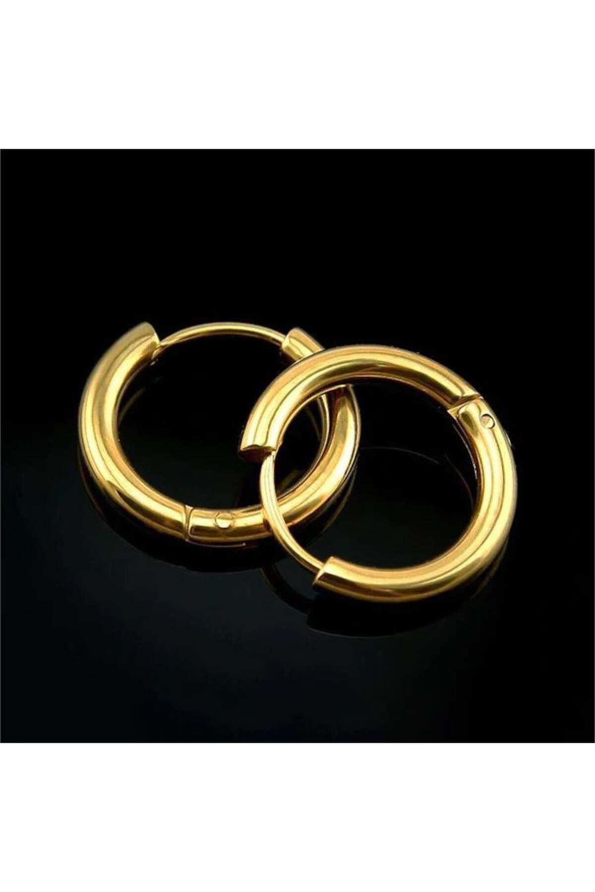 Gold Basic Şık Halka Küpe