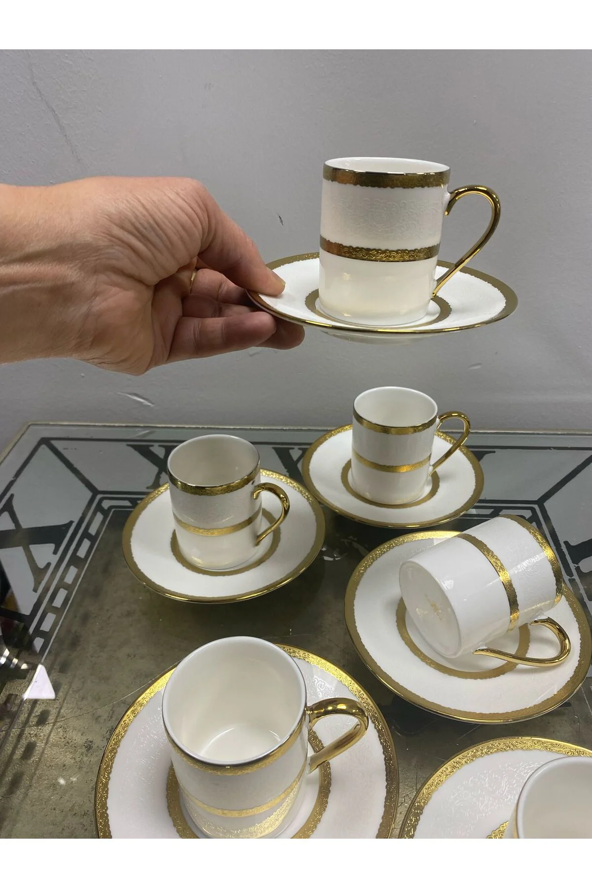 Gold Beyaz 6 Lı Zarif Fincan Takımı 90 ml