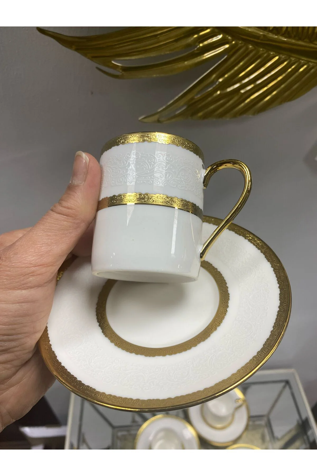 Gold Beyaz 6 Lı Zarif Fincan Takımı 90 ml